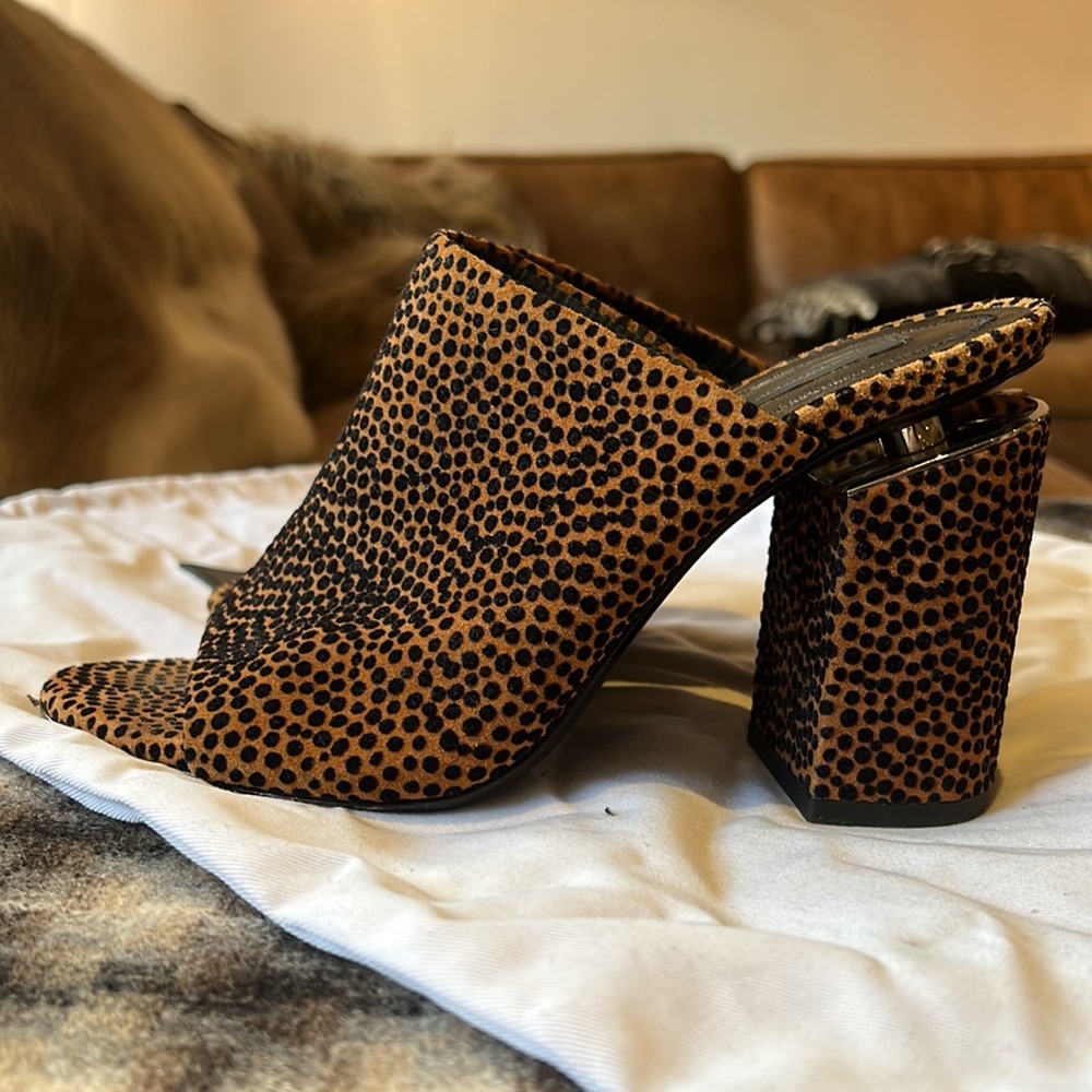 Alexander Wang Brown and Black Avery animal print Mules